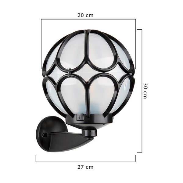 Črna stenska zunanja svetilka Homemania Decor Bees-image-1