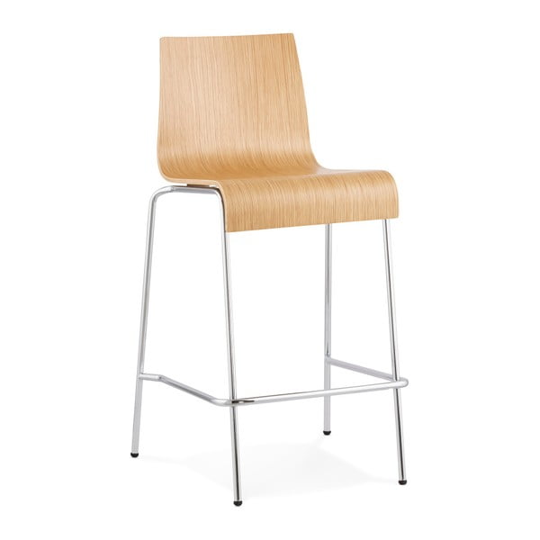 Kokoon Cobe barski stolček s sedežem iz naravnega lesa, višina sedeža 65 cm