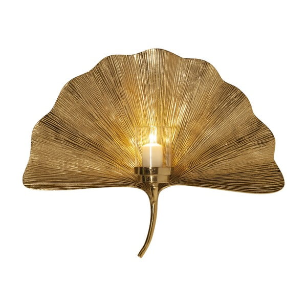 Stenska svetilka v zlati barvi Kare Design Ginkgo Leaf, 60 cm