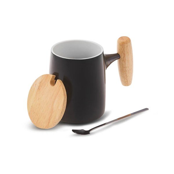 Črna porcelanasta skodelica 0.4 l Knight – Hermia