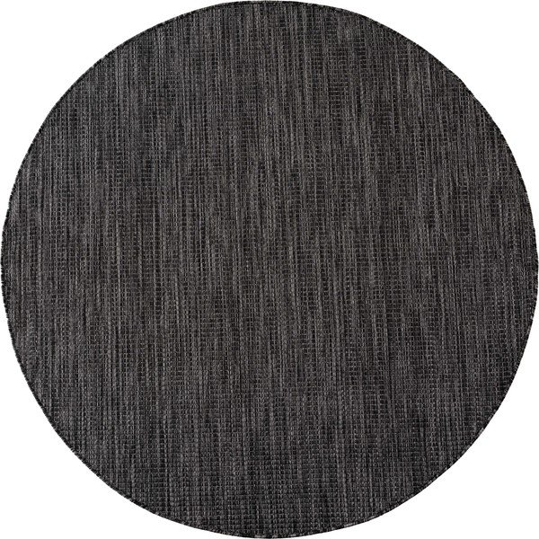 Črna okrogla notranja in zunanja preproga ø 80 cm Mira 1450 – Ayyildiz Carpets