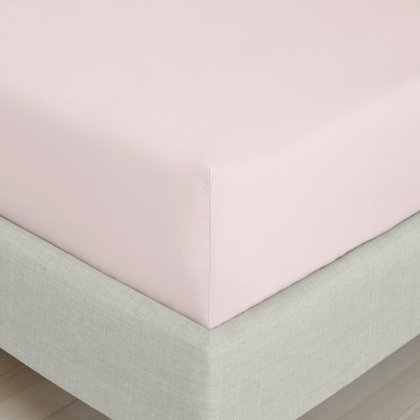 Rožnata napenjalna rjuha iz bombažnega perkala 185x200 cm Cotton Percale – Bianca-image-3