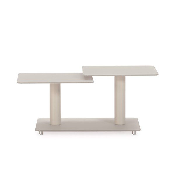 Kremno bela steklena klubska mizica 54x115 cm Elvi – Marckeric-image-1