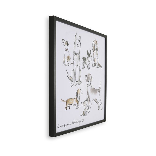 Stenski plakat v okvirju Art for the home Home Is Where The Dog Is, 50 x 50 cm-image-2