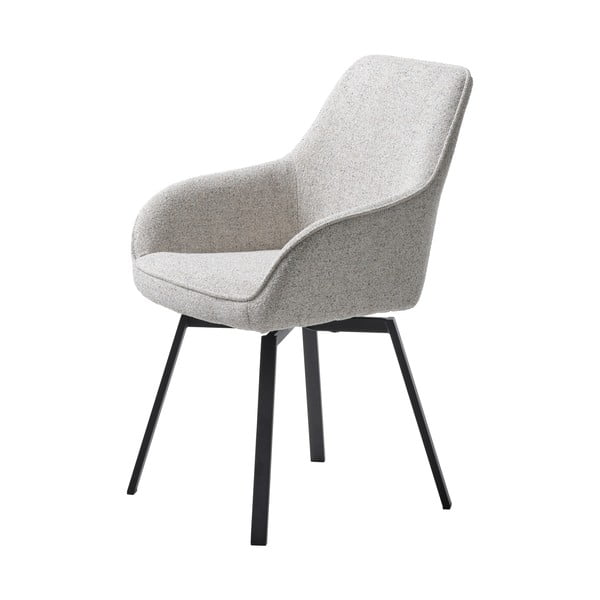 Svetlo siv oblazinjen jedilni stol z nasloni za roke Alma – Unique Furniture