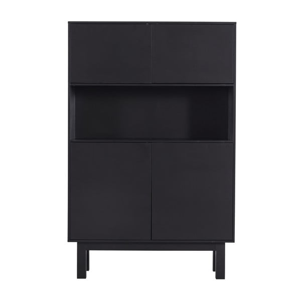 Črna omarica iz masivnega bora 110x170 cm Finca – WOOOD