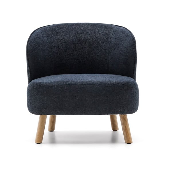 Prašno moder fotelj iz šenilje Ulit – Kave Home-image-2