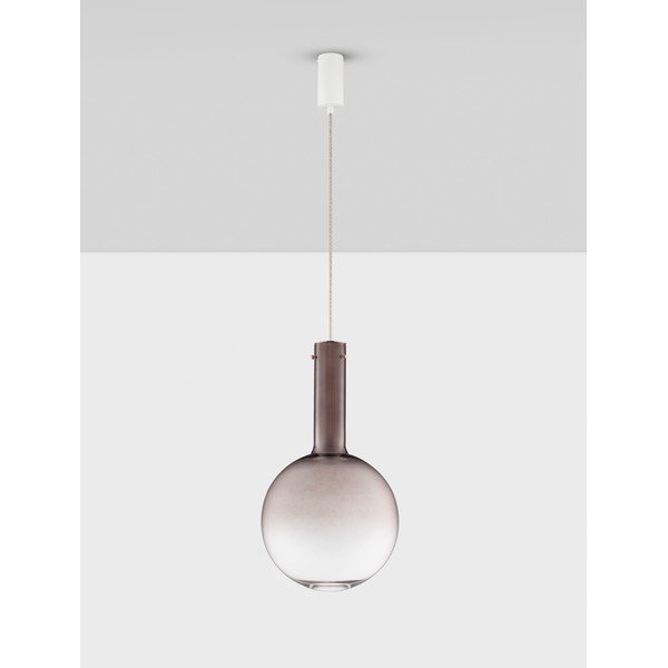 Rjava steklena LED zatemnitvena viseča svetilka ø 30 cm Nostos – Nova Luce-image-4