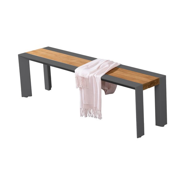 Temno siva/rjava kovinska vrtna klop Silea – Garden Pleasure