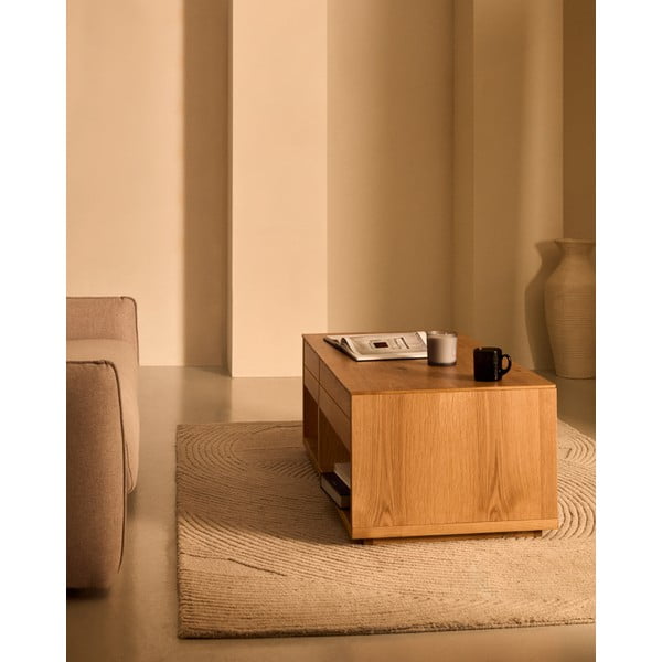 Mizica v hrastovem dekorju v naravni barvi 60x140 cm Alguema – Kave Home-image-1