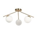 Stropna svetilka s steklenim senčnikom v beli in zlati barvi ø 14 cm Mahala - Kave Home