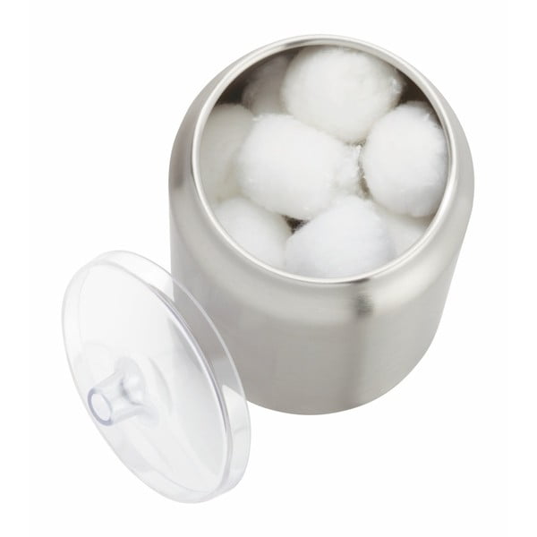 Kopalniški organizator za vatke ali vatirane palčke iz nerjavečega jekla v srebrni barvi Austin – iDesign-image-1