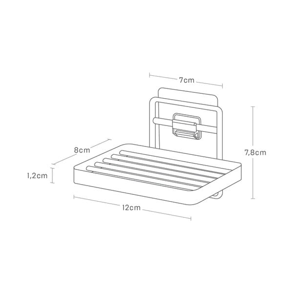 Bel kovinski podstavek za milo z namestitvijo brez vrtanja Film Hook – YAMAZAKI-image-4