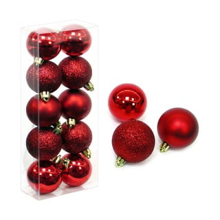 Komplet 10 rdečih božičnih okraskov Unimasa Navidad, ø 5 cm