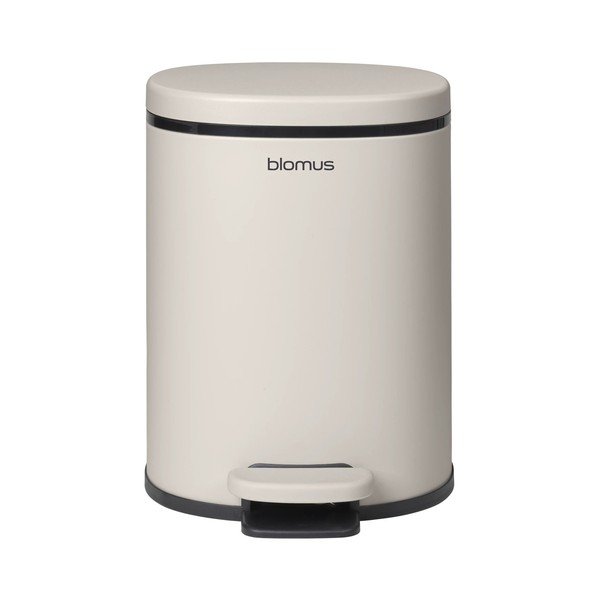 Kremno bel jeklen koš za smeti s pedalom 5 l Para – Blomus