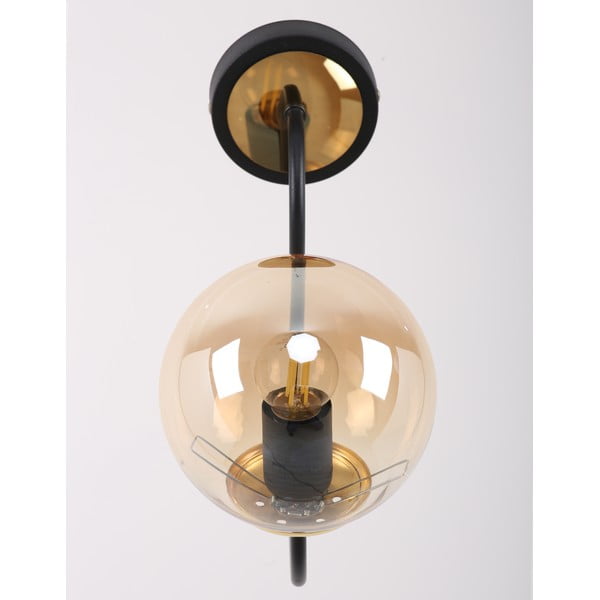 Oker rumeno-črna stenska svetilka ø 15 cm Oslo – Squid Lighting-image-1