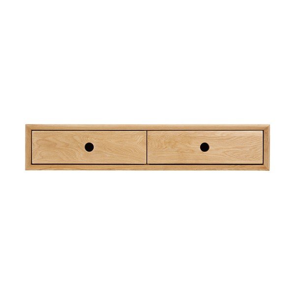 Polica iz masivnega hrasta v svetli naravni barvi 80 cm Luzern – House Nordic-image-4