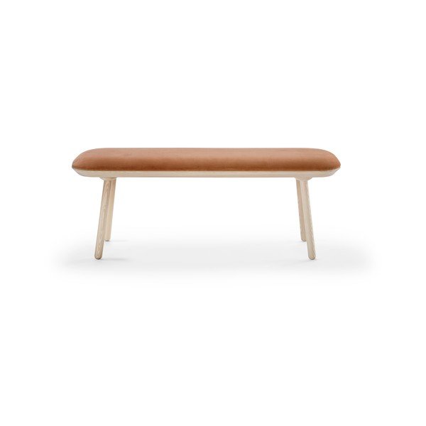 Oranžna žametna klop EMKO Naïve, 140 cm-image-2