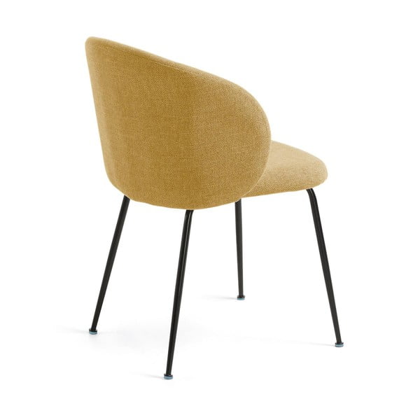 Gorčično rumen oblazinjen jedilni stol Minna – Kave Home-image-3