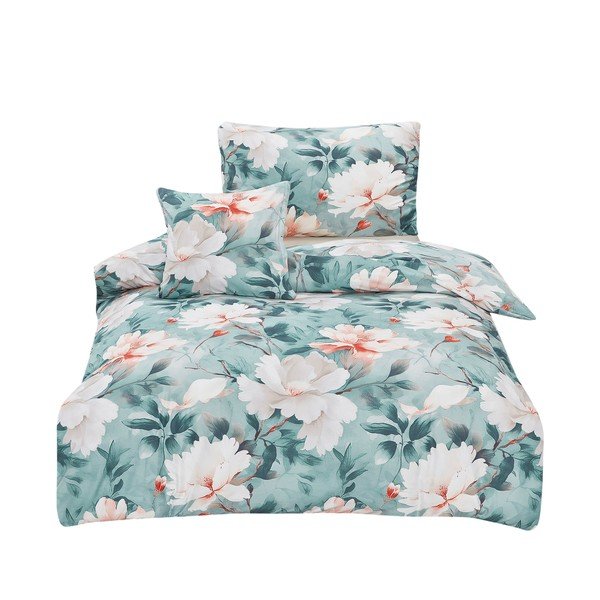 Turkizna enojna 3-delna posteljnina iz mikrosatena 140x200 cm Selma – My House