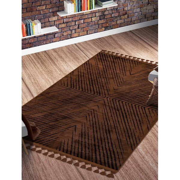 Rjava pralna preproga 180x120 cm - Vitaus-image-1