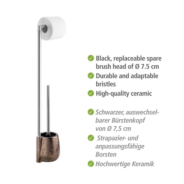 Rjavo keramično stojalo za WC papir z WC ščetko Marrakesh – Wenko-image-4