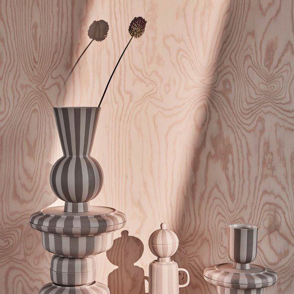 Bež ročno izdelana vaza iz kamenine (višina 28 cm) Toppu – OYOY Living Design-image-1