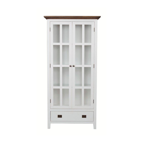 Bela lesena vitrina Rowico Nottingham, višina 195 cm-image-1