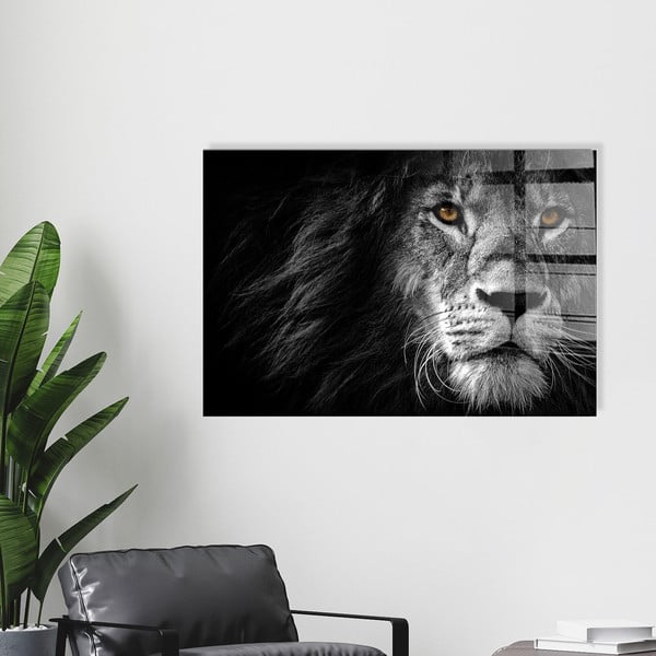 Steklena slika 70x50 cm Lion – Wallity-image-4