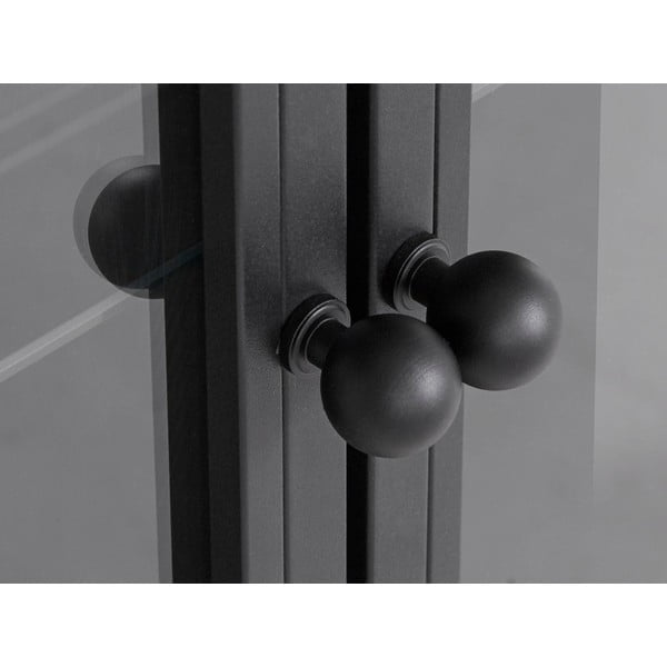 Črna vitrina z dvemi vrati Støraa Alva, višina 140 cm-image-1