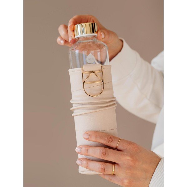 Steklenička iz borosilikatnega stekla bež barve z ovitkom iz umetnega usnja Equa Mismatch, 750 ml-image-4
