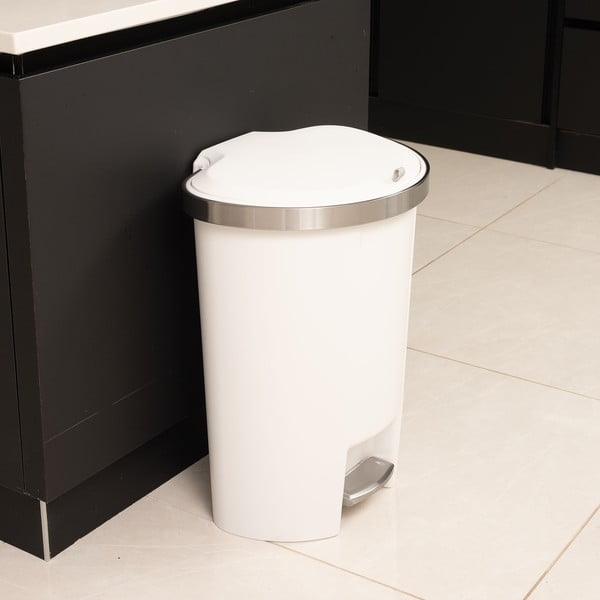 Bel plastičen koš za smeti s pedalom 50 l – Addis-image-4