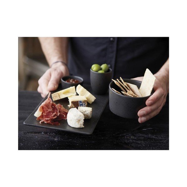 Črn lončen servirni pladenj Bitz Mensa, dolžina 30 cm-image-1