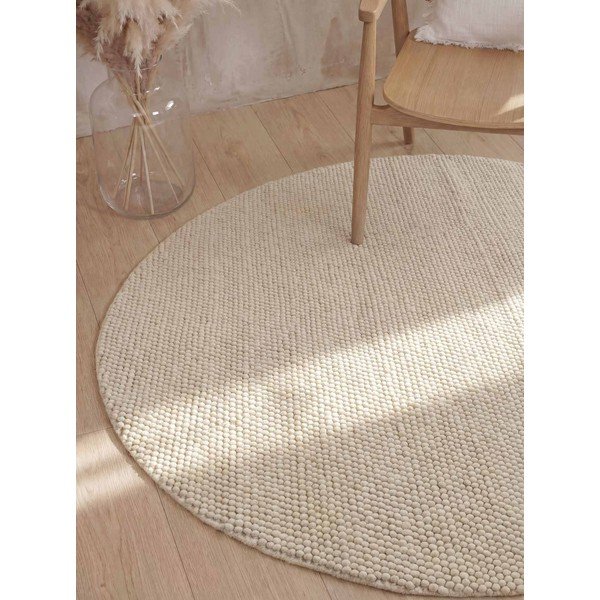 Kremno bela ročno tkana volnena okrogla preproga ø 200 cm Richmond Diana – Ted Baker-image-4