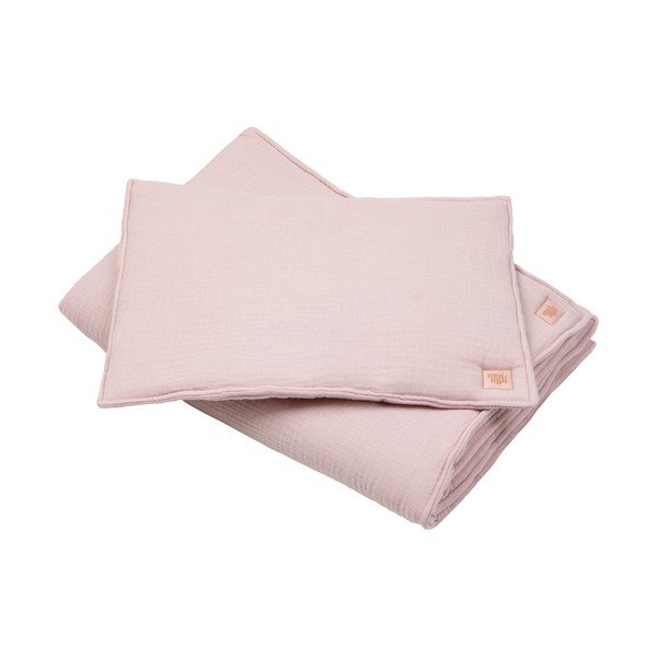 Roza muslinska posteljnina za otroško posteljico Baby Pink - Moi Mili-image-1