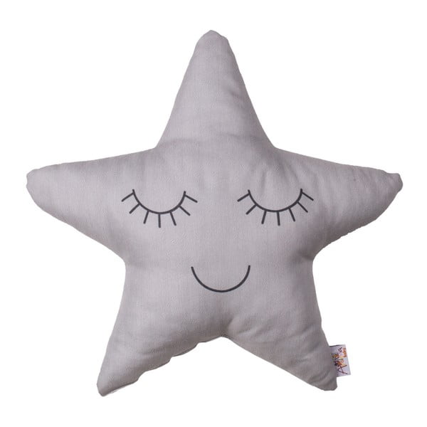 Siv otroški vzglavnik iz mešanice bombaža Mike & Co. NEW YORK Pillow Toy Star, 35 x 35 cm