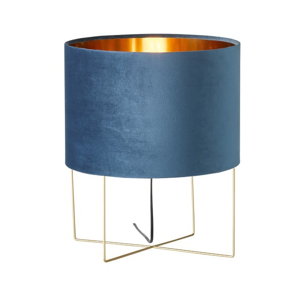 Modra namizna svetilka s tekstilnim senčilom (višina 43 cm) Aura – Fischer & Honsel