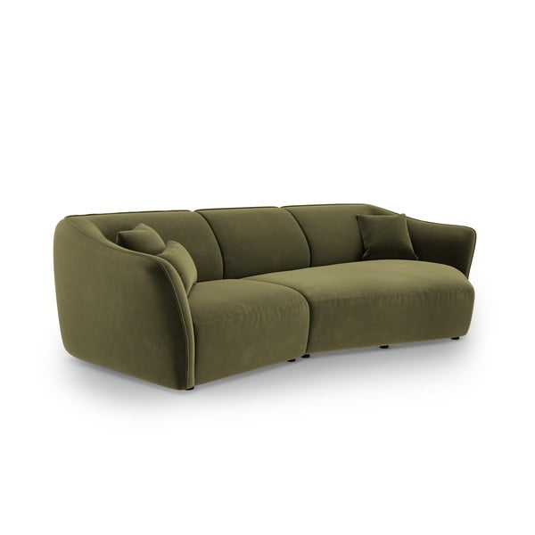 Zelena žametna kotna sedežna garnitura Tokyo – Cosmopolitan Design-image-2