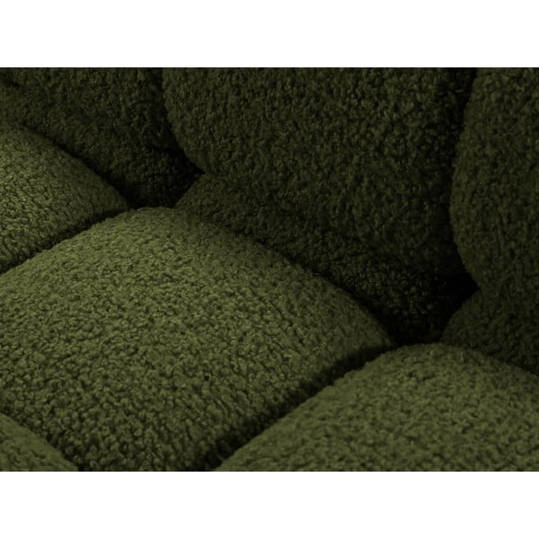 Zelen modul za sedežno garnituro iz tkanine bouclé (desni kot) Bellis – Micadoni Home-image-1