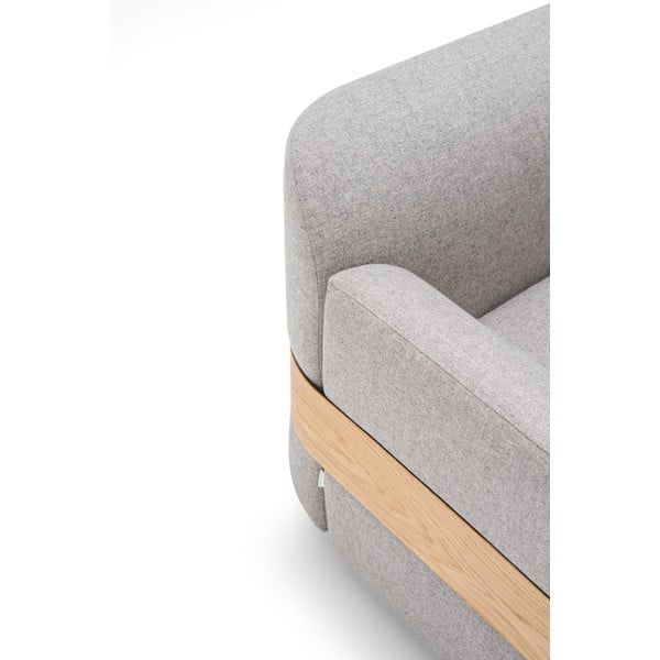 Svetlo siv kavč modul (levi kot) iz mešanice volne in lanu Hugg - Gazzda-image-3