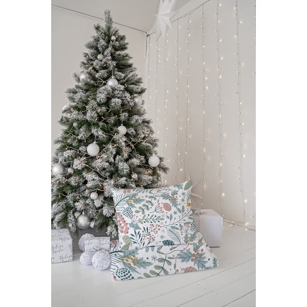 Bela/modra enojna posteljnina iz bombažnega satena 140x200 cm Pastel Christmas – Butter Kings-image-2