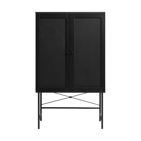 Črna omarica v hrastovem dekorju 80x135 cm Pensacola – Unique Furniture
