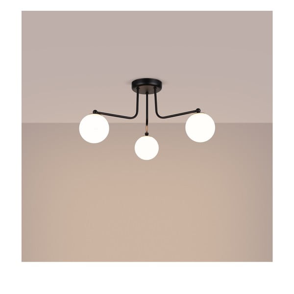 Črna/bela stropna svetilka Beam – Sollux-image-1