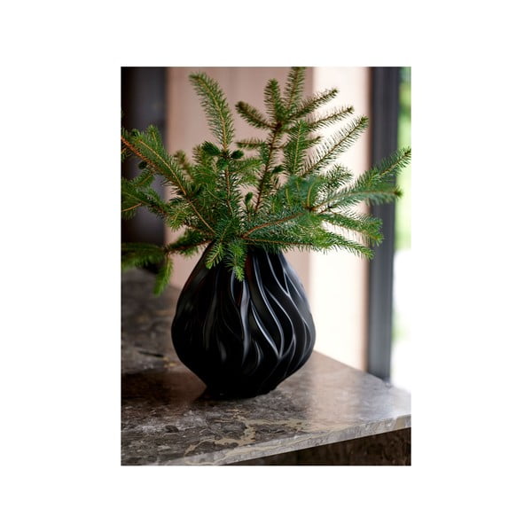 Vaza iz črnega porcelana Morsø Flame, višina 23 cm-image-3
