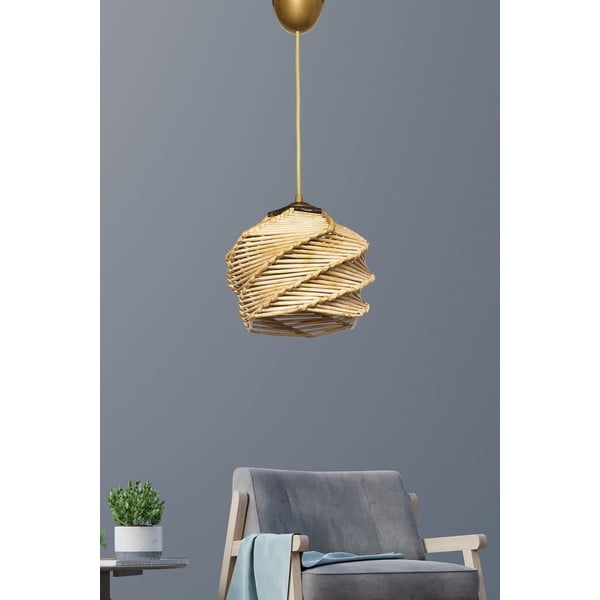 Svetlo rjava viseča svetilka ø 20 cm – Opviq lights-image-4