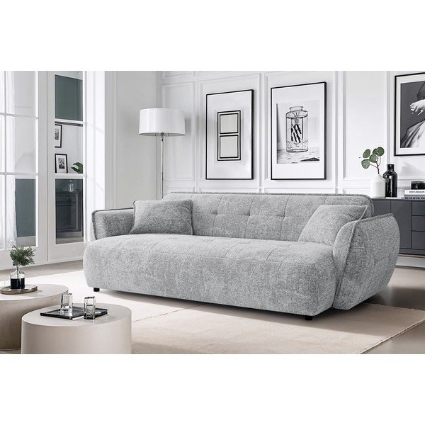 Svetlo siva sedežna garnitura iz šenilje 250 cm Nelia Big – Ropez-image-1