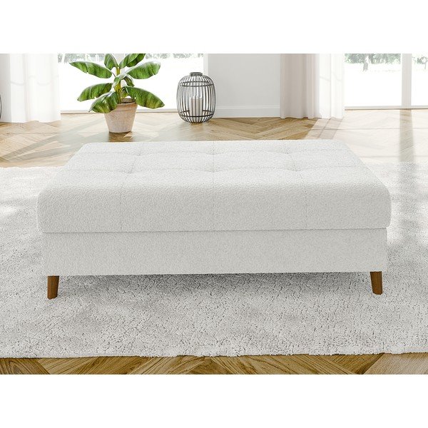 Bel tabure iz tkanine bouclé Ariella – Ropez-image-1