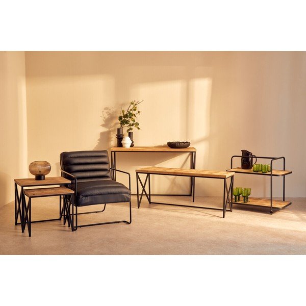Stranska mizica iz masivne jelke v naravni barvi 48x120 cm Kickford – Premier Housewares-image-2