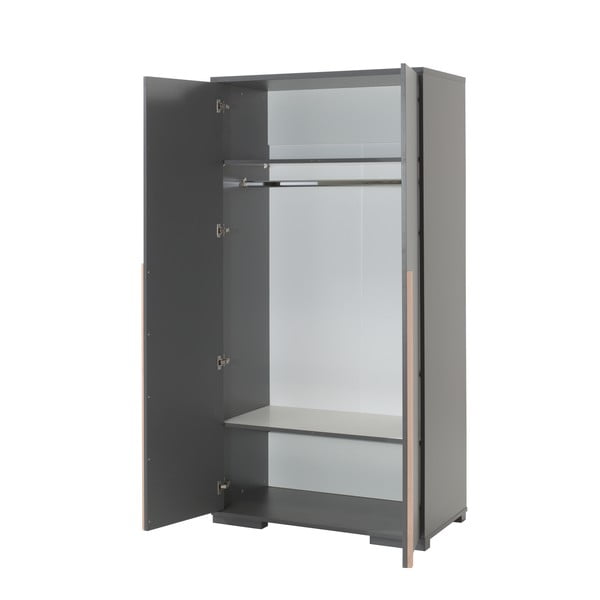 Temno siva otroška garderobna omara 98x195 cm London – Vipack-image-2