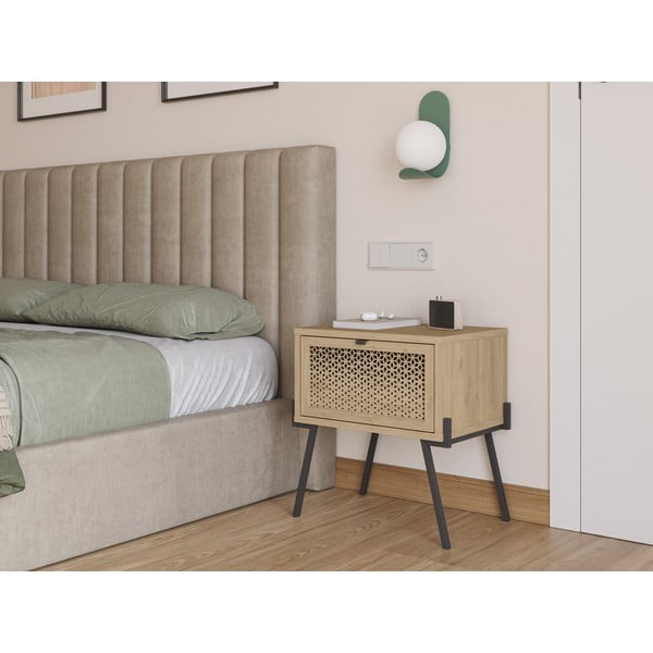 Nočna omarica v hrastovem dekorju Ecrin – Marckeric-image-1